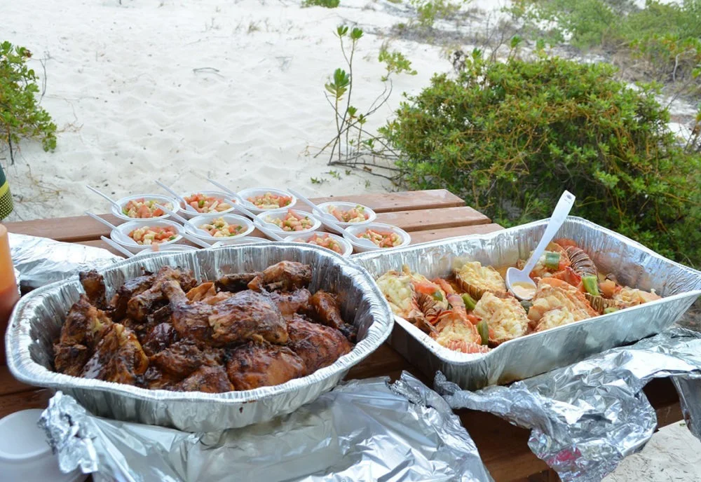 Barbeque lunch on Turks and Caicos Islands