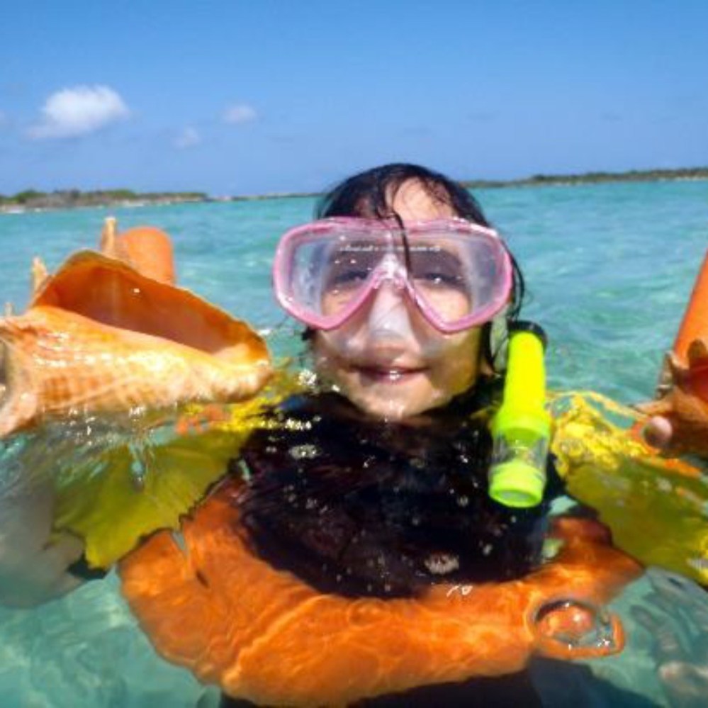 a person swimming in the water