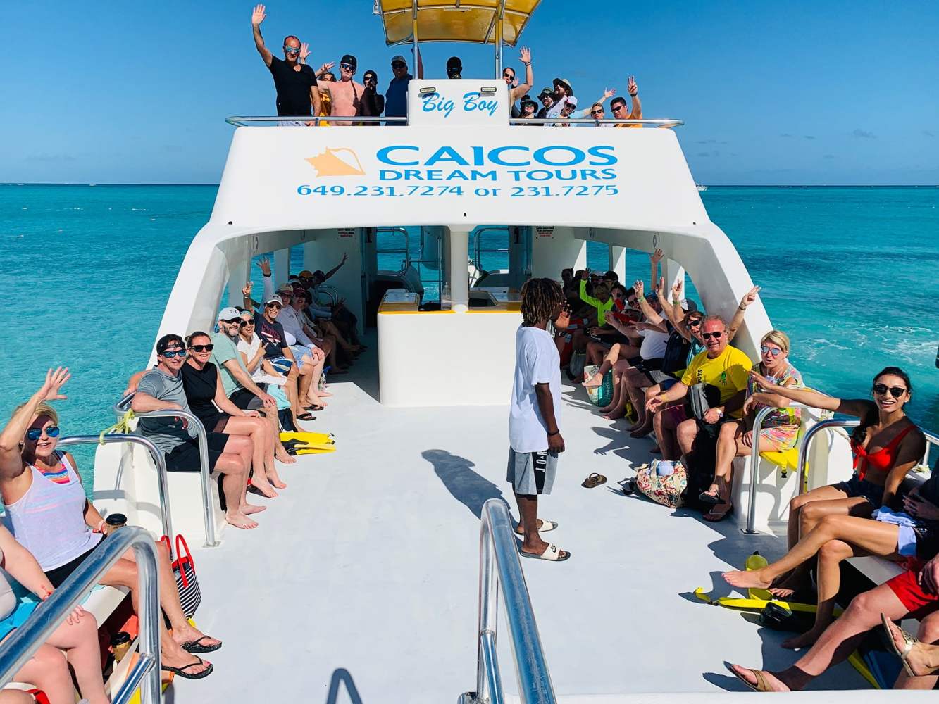a group of people on a boat