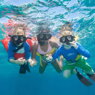 a man swimming in the water