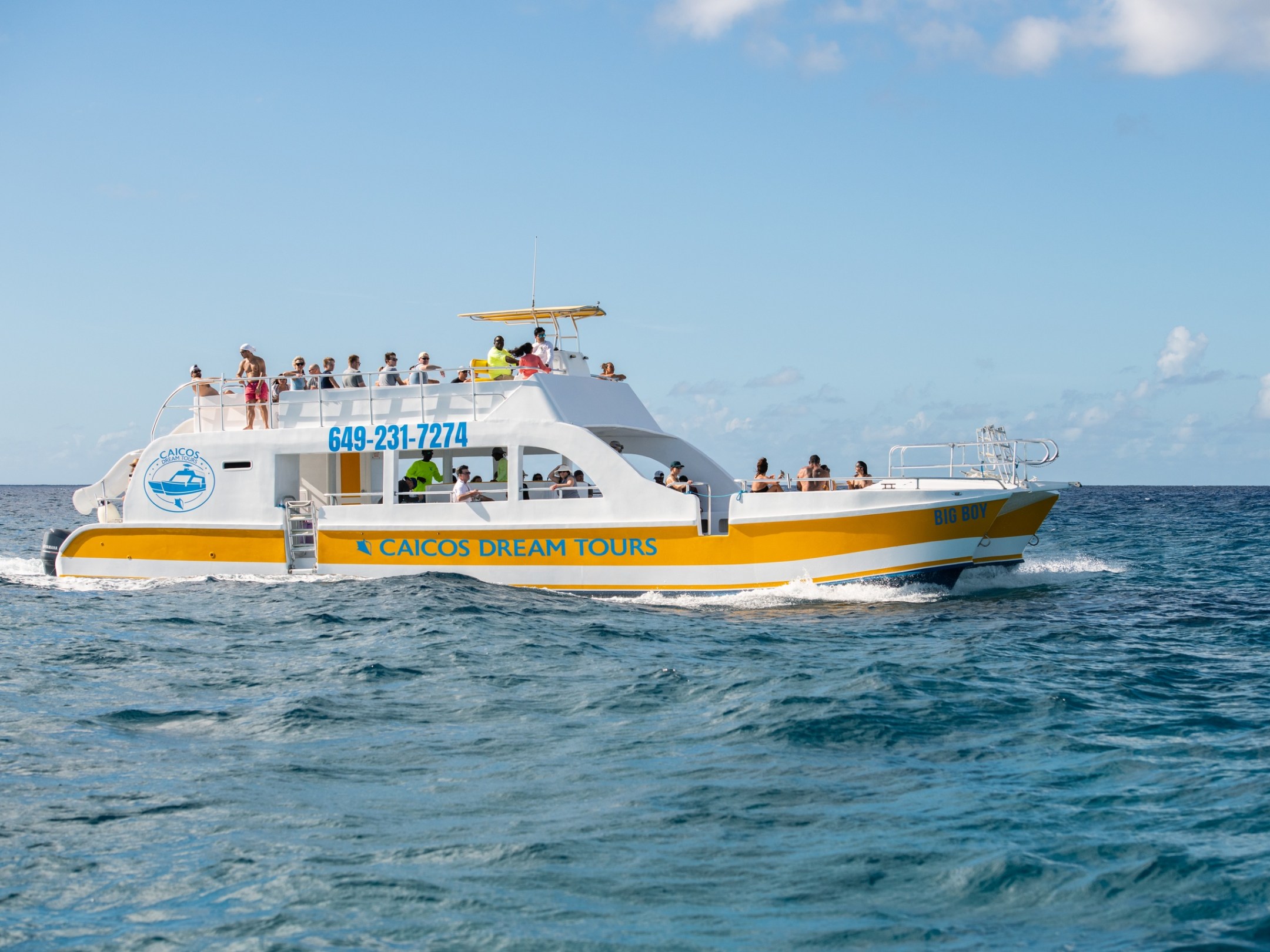 a small boat in a large body of water