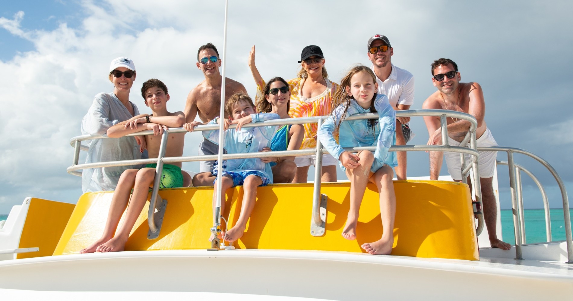 a group of people on a boat