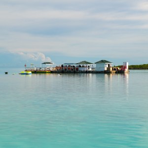 a small boat in a body of water