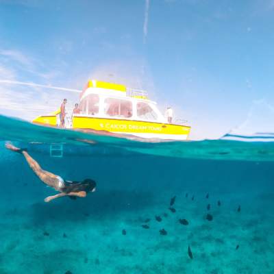 a plane flying over a body of water