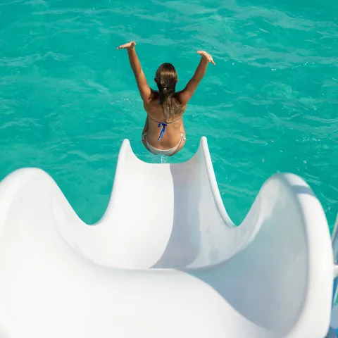 a person in a pool of water