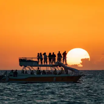 a sunset over a body of water