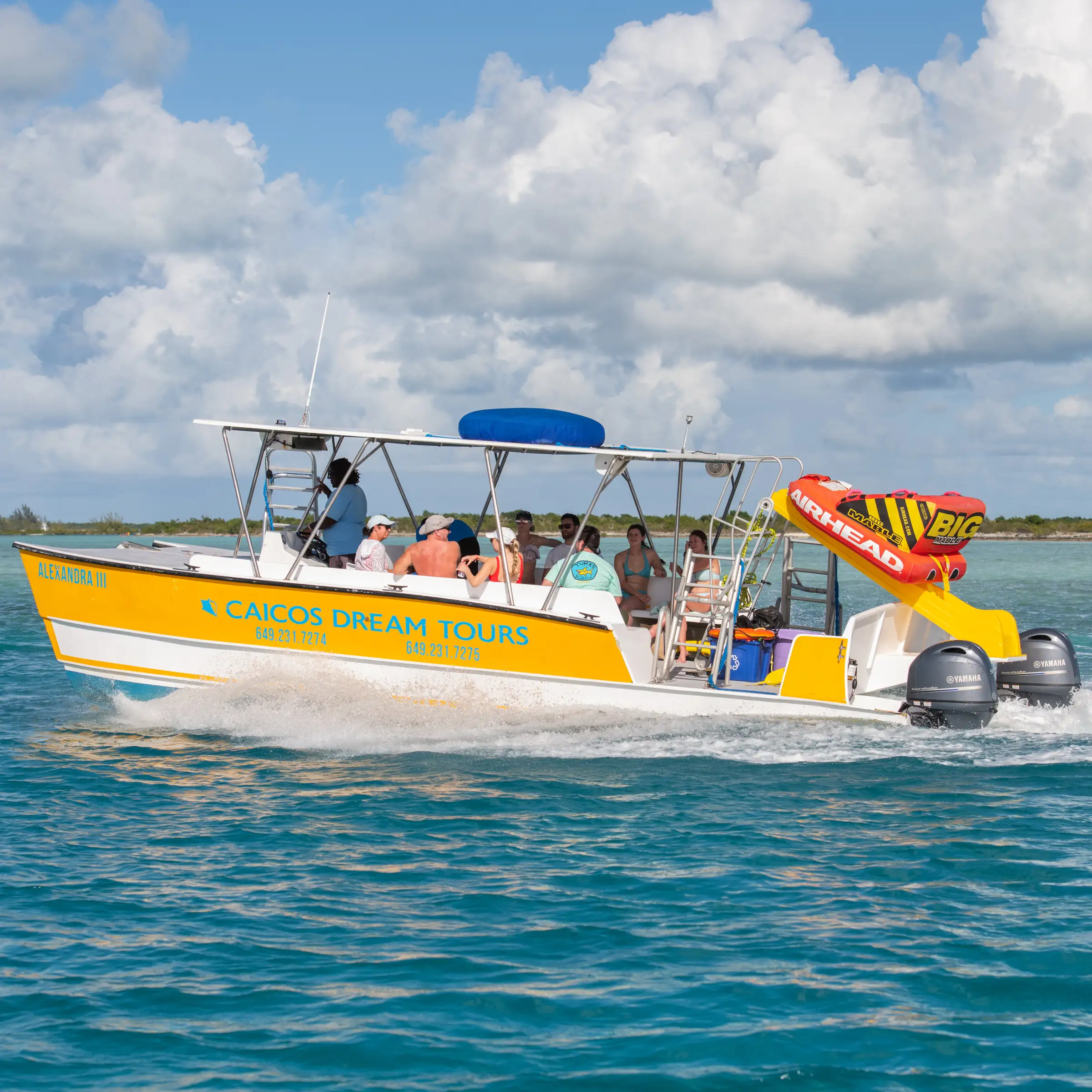 a small boat in a large body of water